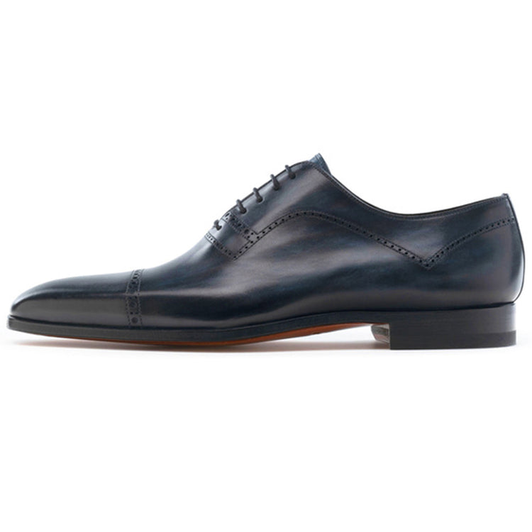 Navy Blue Leather Crofton Brogue Oxfords