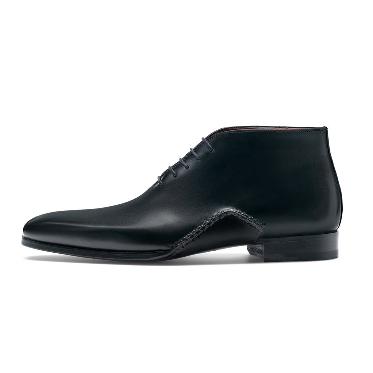 Black Leather Forbes One Whole Cut Lace Up Boot