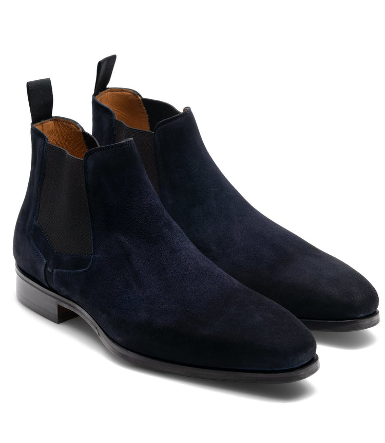 Navy Blue Suede Nantes Chelsea Boots