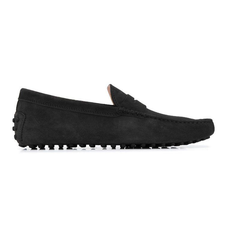 Black Suede Alcalde Penny Driving Loafers
