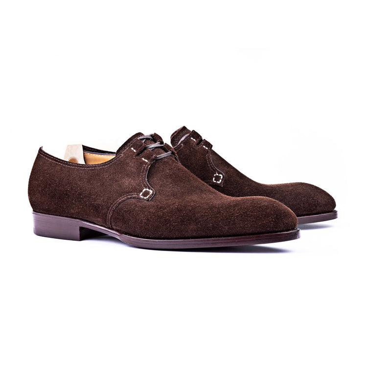 Goodyear Welted Sardoal Brown Suede Derby Loafer With Violin Leather Sole