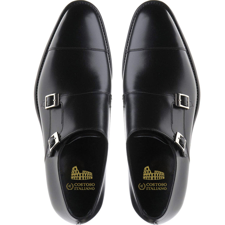 Black Leather Cosham Monk Straps