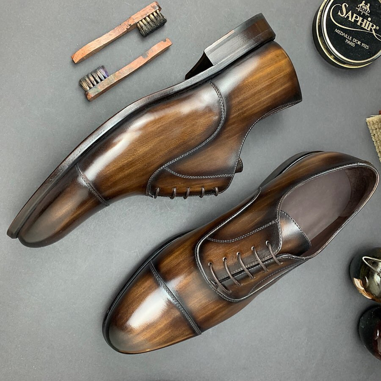 Brown Leather Crissier Balmoral Oxfords - Formal Shoes