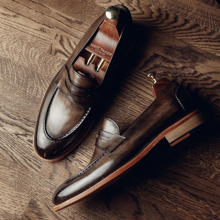 Brown Leather Jaen Penny Loafers