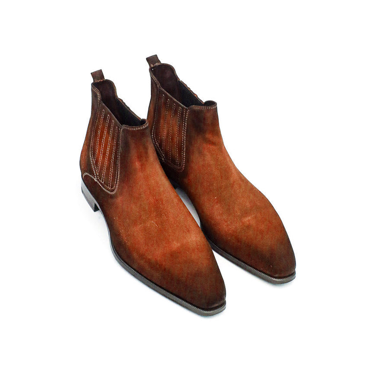 Goodyear Welted Cadaval Tan Suede Chelsea Boot with Violin Leather Sole