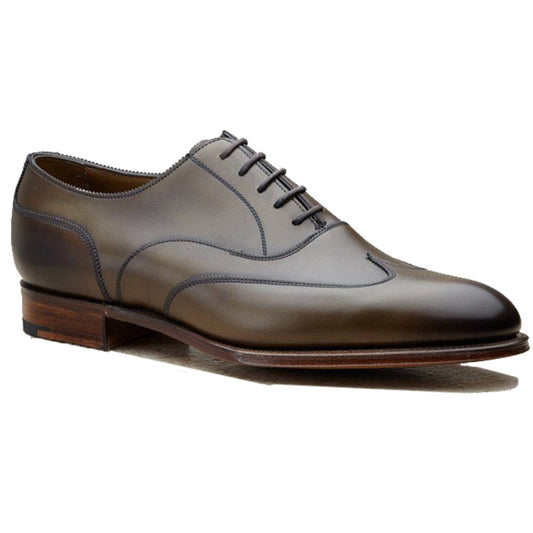 Height Increasing Olive Green Leather Gedling Brogue Oxfords