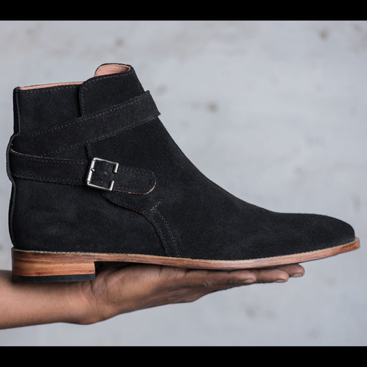 Black Suede Albon Slip On Jodhpur Boots