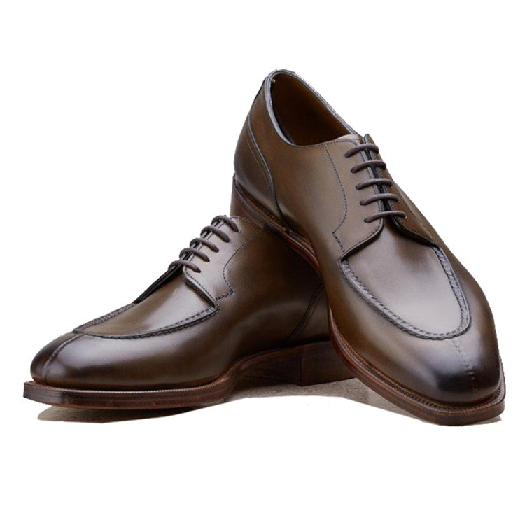 Flat Feet Shoes - Olive Green Leather Hamlet Derby Shoes with Arch Support