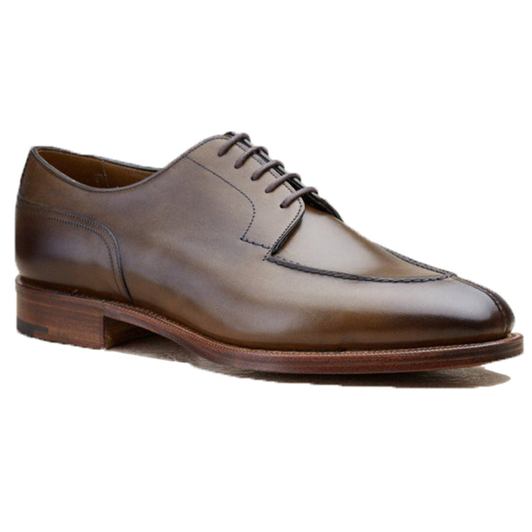 Height Increasing Olive Green Leather Hamlet Derby Shoes