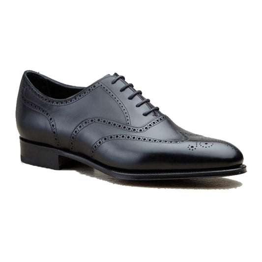 Height Increasing Black Leather Gedling Brogue Oxfords