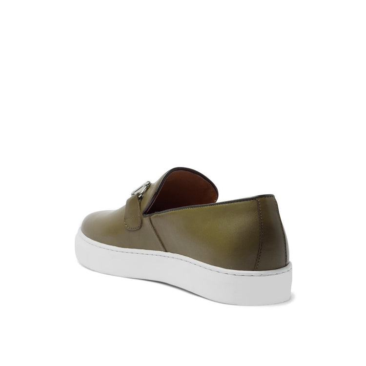 Green Leather Alvin Horse Bit Sneakers