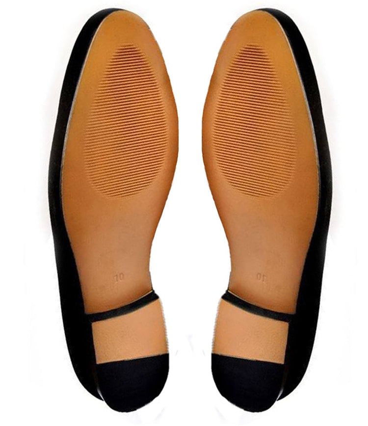 Black Velvet Spartan Shield Embroidered Loafers