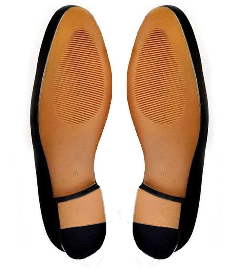 Black Velvet Man o' War Embroidered Loafers