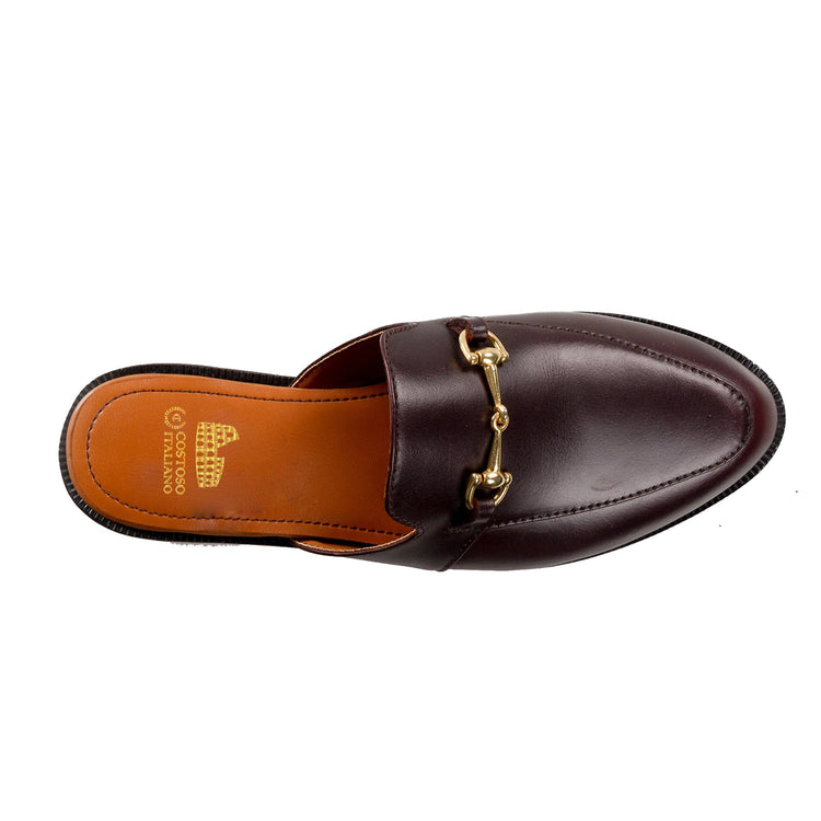 Height Increasing Brown Leather Loures Horsebit Slippers