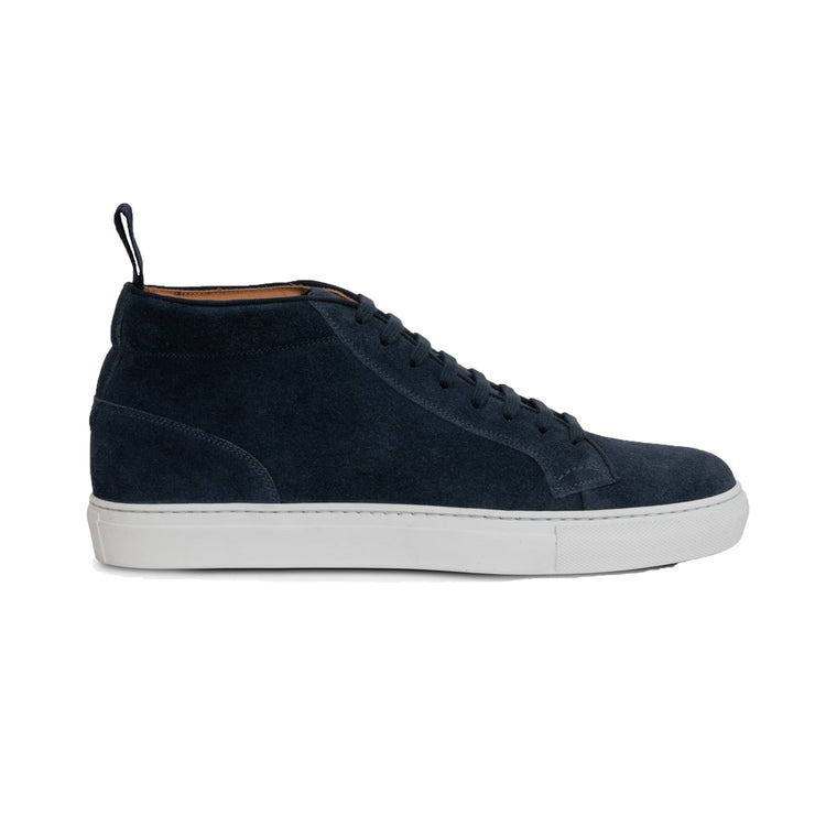 Height Increasing Navy Blue Suede Leather Angus Sneaker Boots