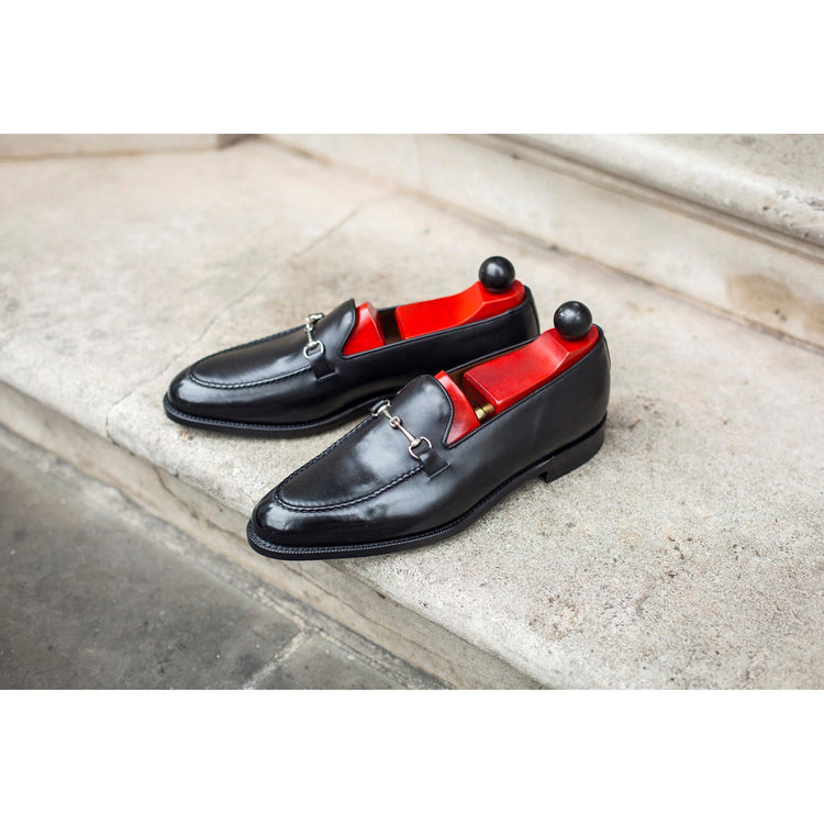 Black Leather Palmela Horsebit Loafers