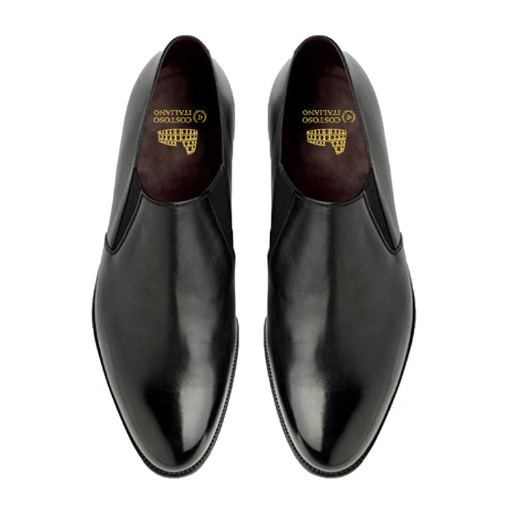Height Increasing Black Leather Worthing Loafers - Formal Shoes